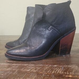 Kelsi Dagger Black and Brown Ankle Boots